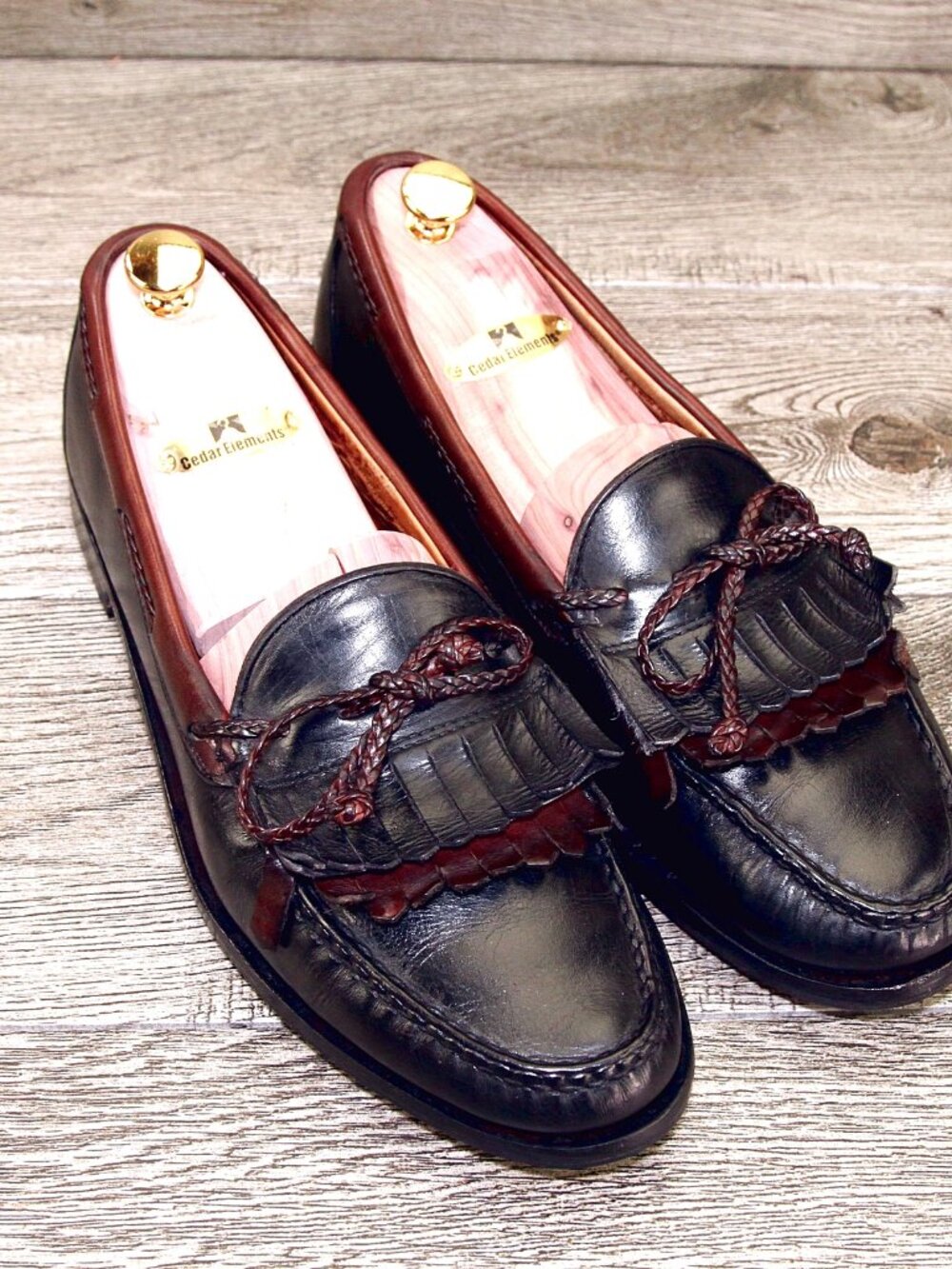 Allen Edmonds WOODSTOCK Loafer 11.5 B Narrow Black/Brown * add $15 new Trees